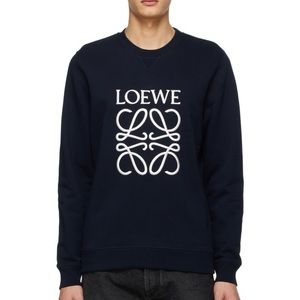 Loewe Navy Anagram Embroidered Sweatshirt Sz. S